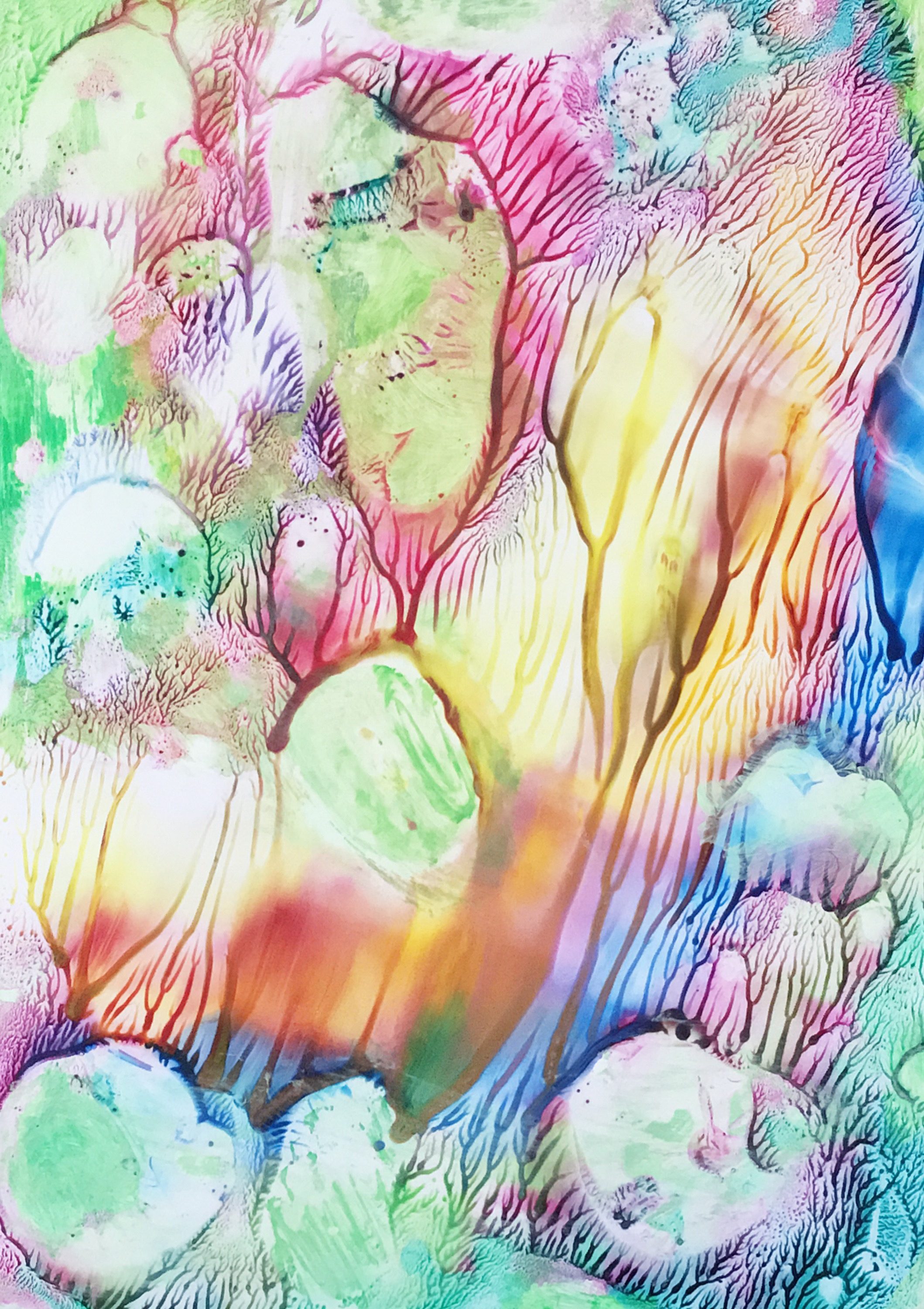 Coral reef, Encaustic on paper, 21x30