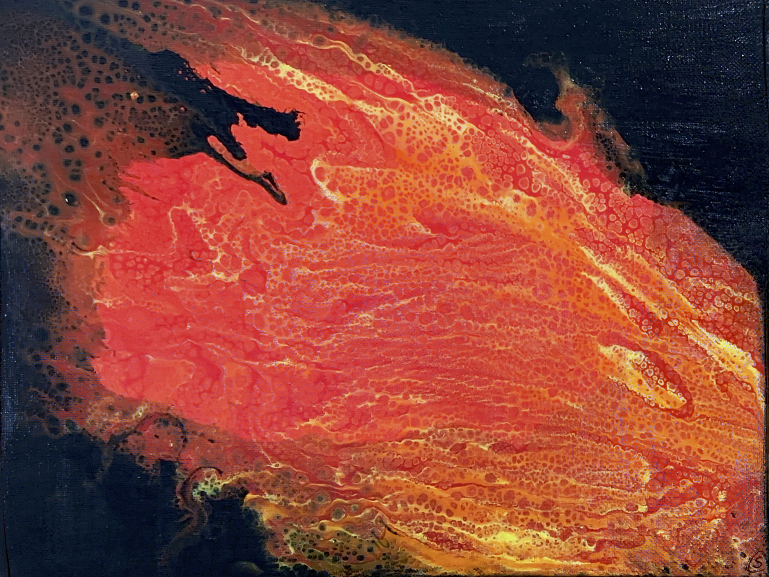 »Comet Tail«, Feb 2023, Acrylic on cotton, 12x17
