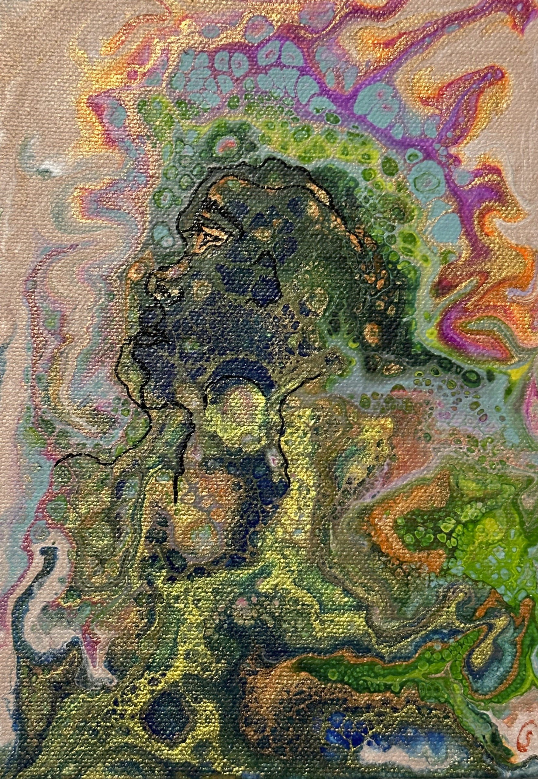 »Crazy Woman«, Feb 2023, Acrylic on cotton, 12x17
