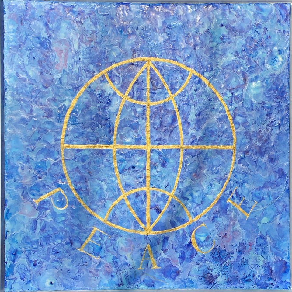 »Peace«, Part 1/3 of »Trilogy of Peace«, Encaustic on canvas, 60x60