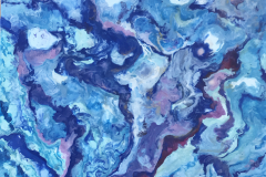 »Rêve en bleu - Blue Marble«, Encaustic on canvas, 40x40
