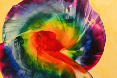 »Rainbow Shell«, Encaustic on paper, 21x30