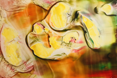 »Orange Shadows«, Encaustic on paper, 15x21