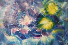 Dance of snowflakes, Encaustic on canvas, 50x70
