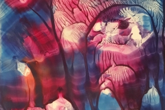 Jellyfish aquarium, Encaustic on paper, 15x21
