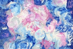 Pink face, Encaustic, saeta and shellac technique on wood, MDF (medium density fiberboard), 20x20