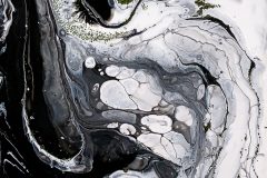 »Black @ White«, Acrylic on cotton, 12x17