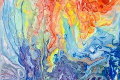»What a colourful world«, Acrylic on cotton, 12x17