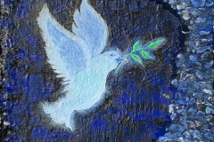 »Dove of Peace«, Part 3/3 of »Trilogy of Peace«, Encaustic on canvas, 60x60