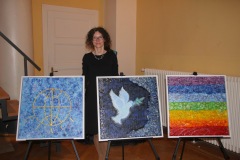 »Trilogy of Peace«, Encaustic on canvas, 3x 60x60