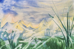 »In den Bergen«, Encaustic on paper, 15x10