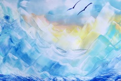 »Peace and Freedom 1«, Encaustic on paper, 15x21