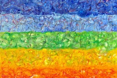 »Rainbow«, Part2/3 of »Trilogy of Peace«, Encaustic on canvas, 60x60