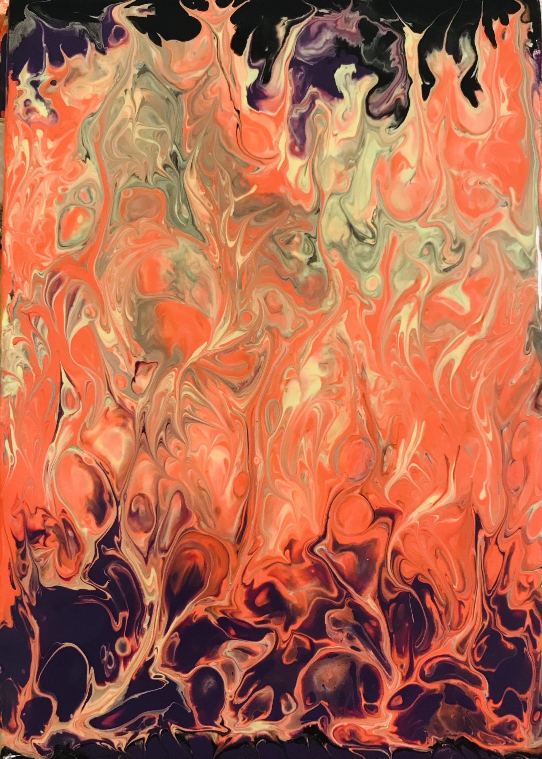 »World on Fire«, Acrylic on cotton, 12x17